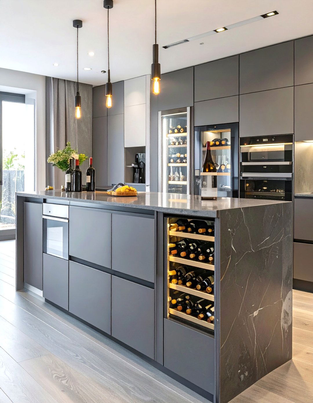 Kitchen Island with an Integrated Wine Fridge - 30 unique kitchen island ideas