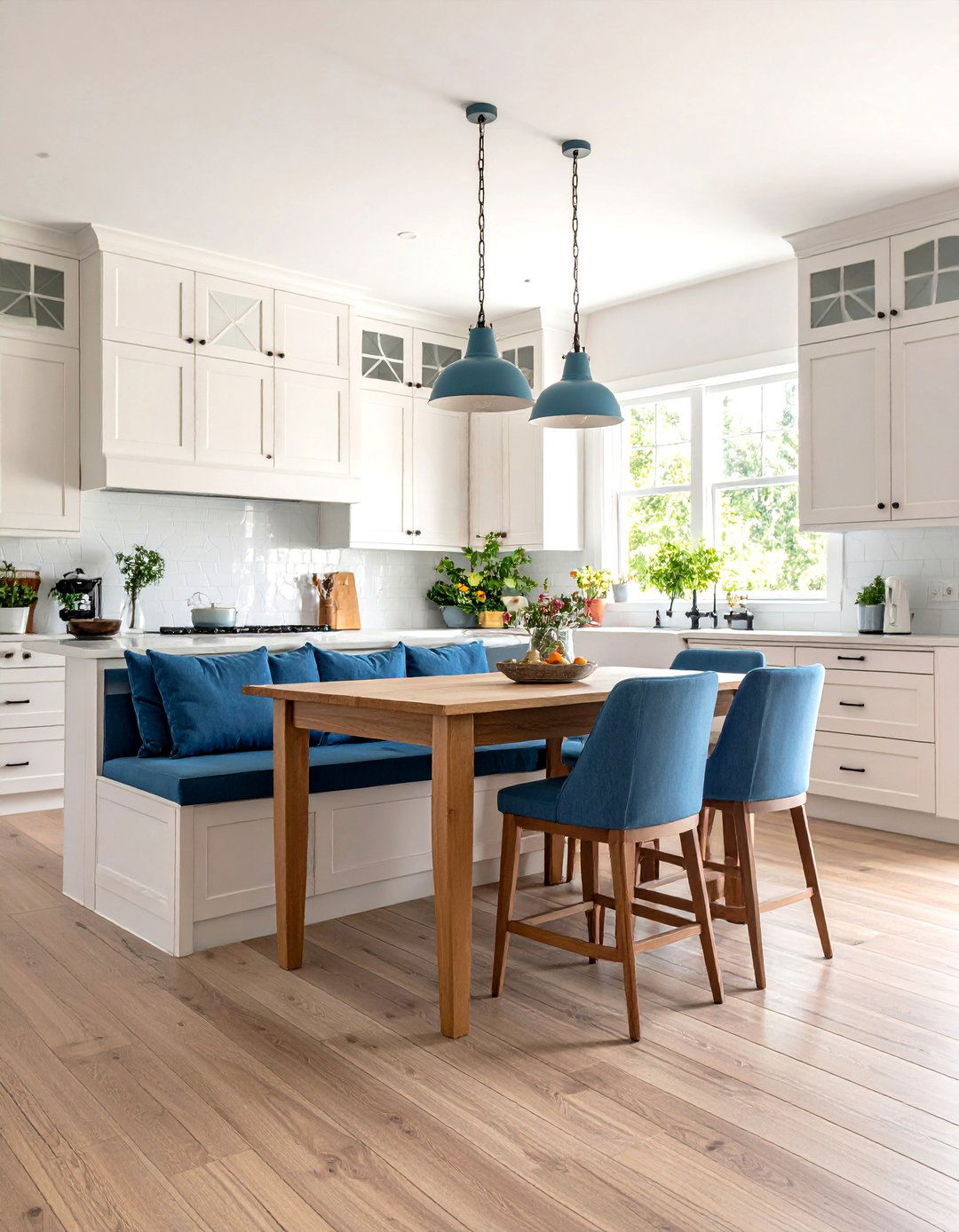 Kitchen Layout with a Built in Banquette - 30 kitchen cabinet layout ideas