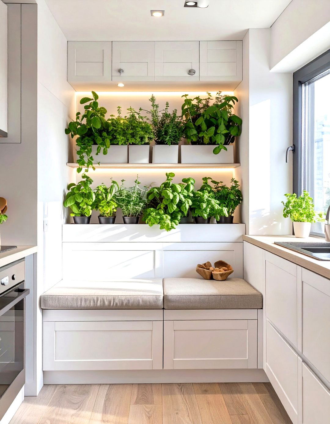 Kitchen Nook with Integrated Planters - 30 small kitchen nook ideas