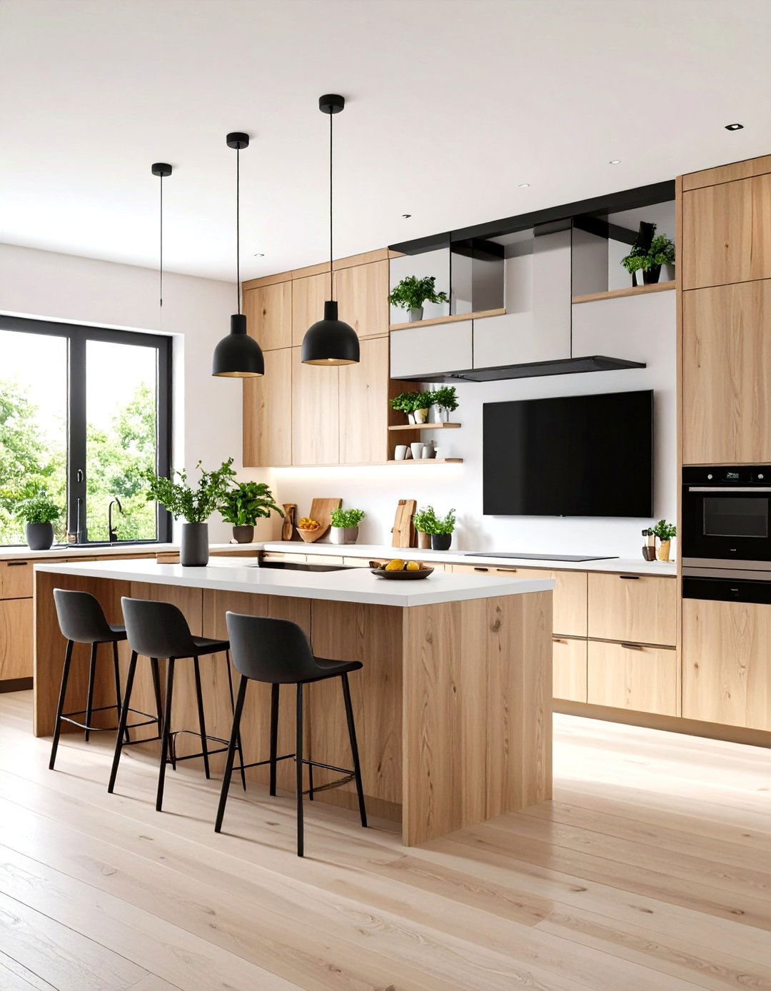 Kitchen TV on an Articulating Arm - 30 kitchen tv ideas