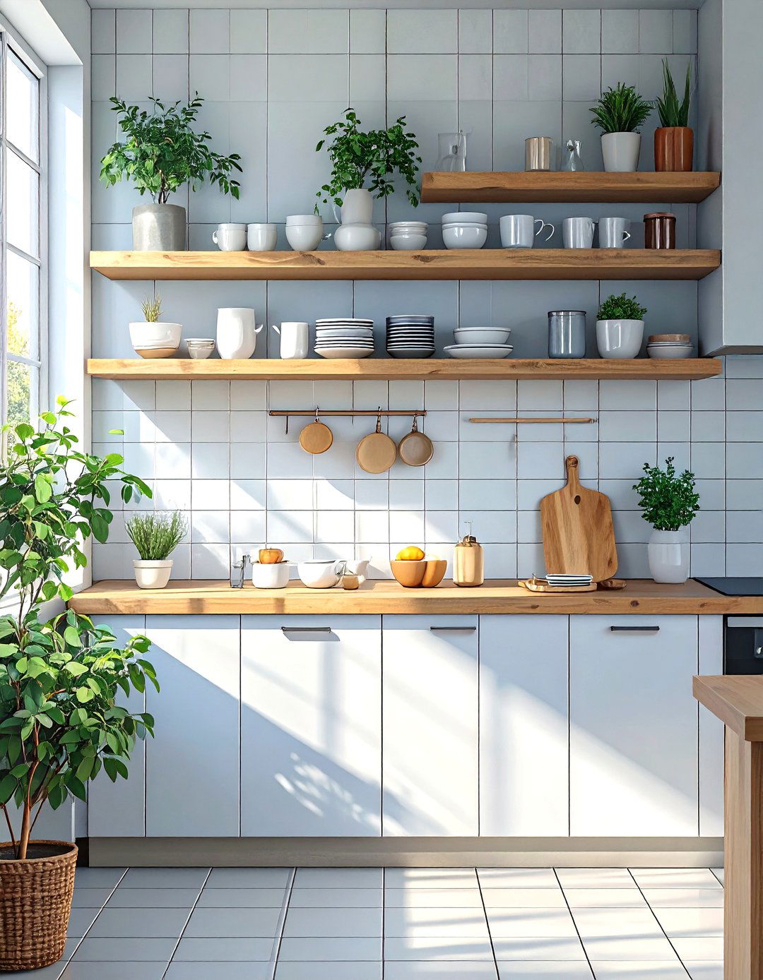 Kitchen with Floating Shelves and Ledges - 30 ultra modern luxury modern kitchen designs