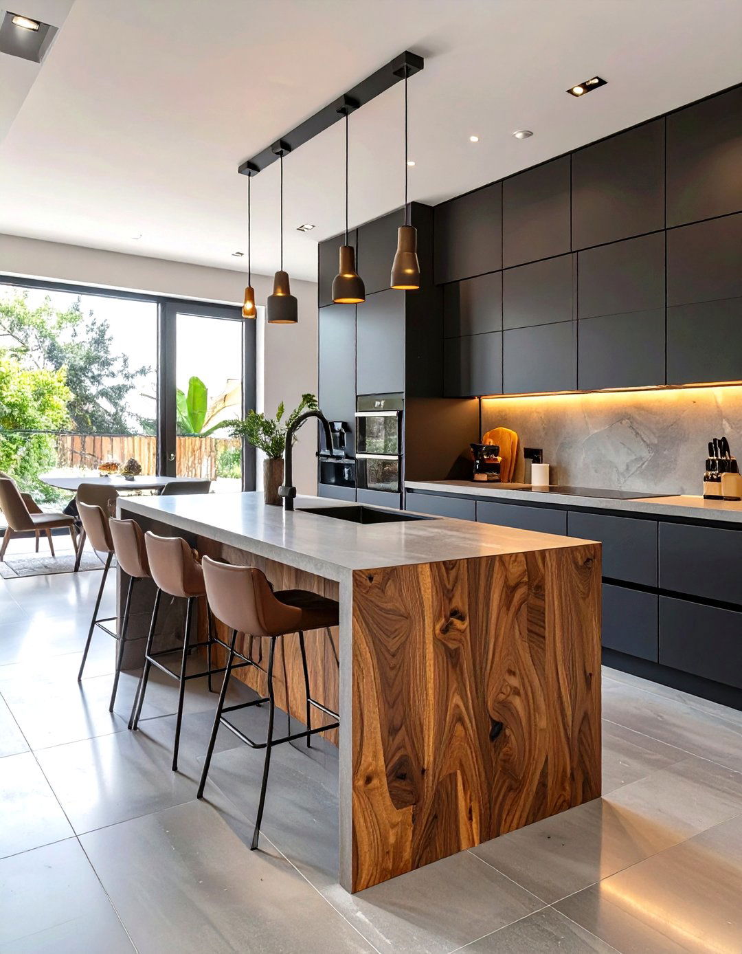 Kitchen with Mixed Material Finishes - 30 ultra modern luxury modern kitchen designs