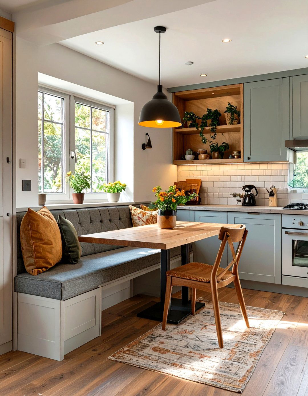 Kitchen with a Built in Dining Bench - 30 contemporary kitchen ideas