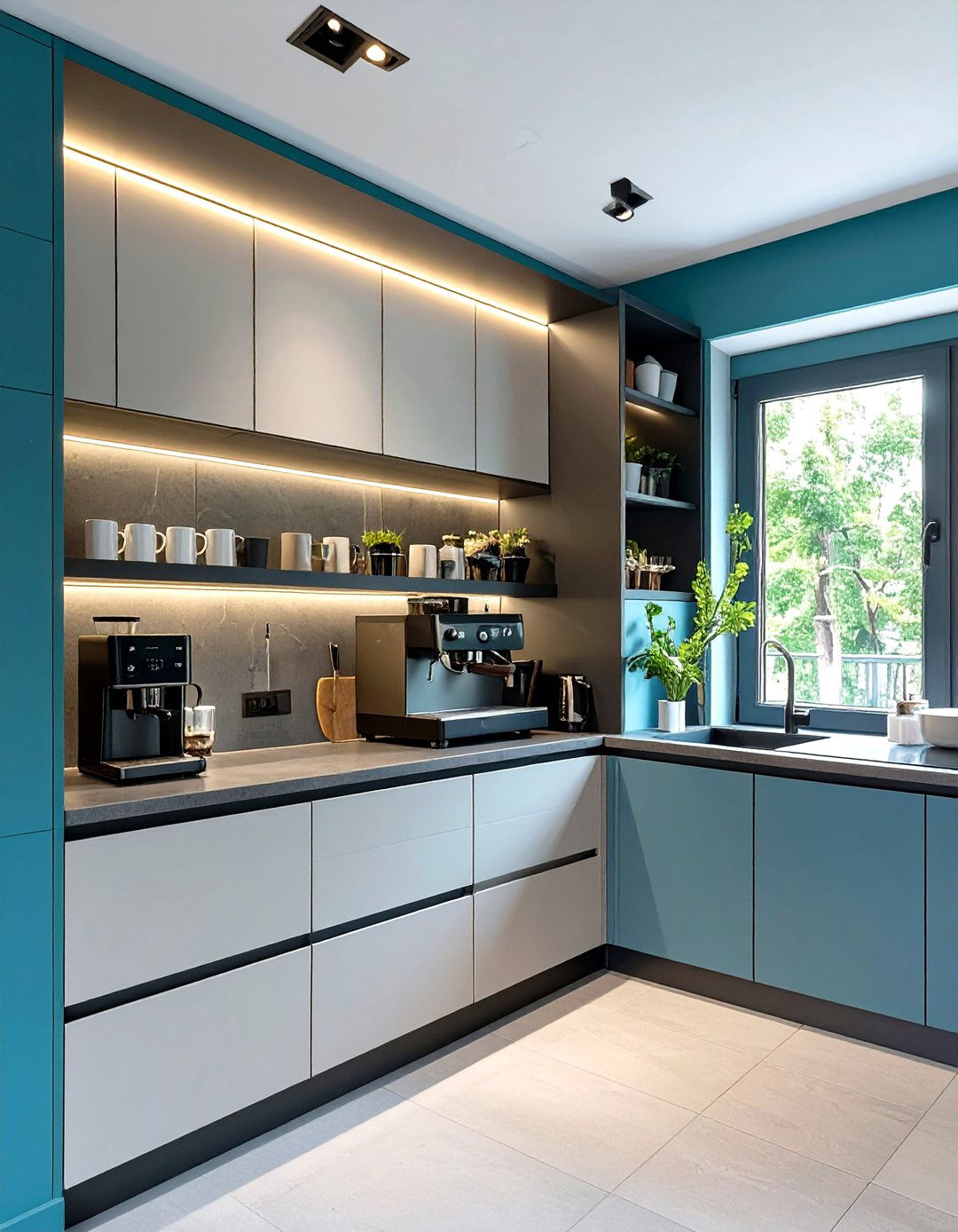 Kitchen with a Dedicated Coffee Station - 30 ultra modern luxury modern kitchen designs