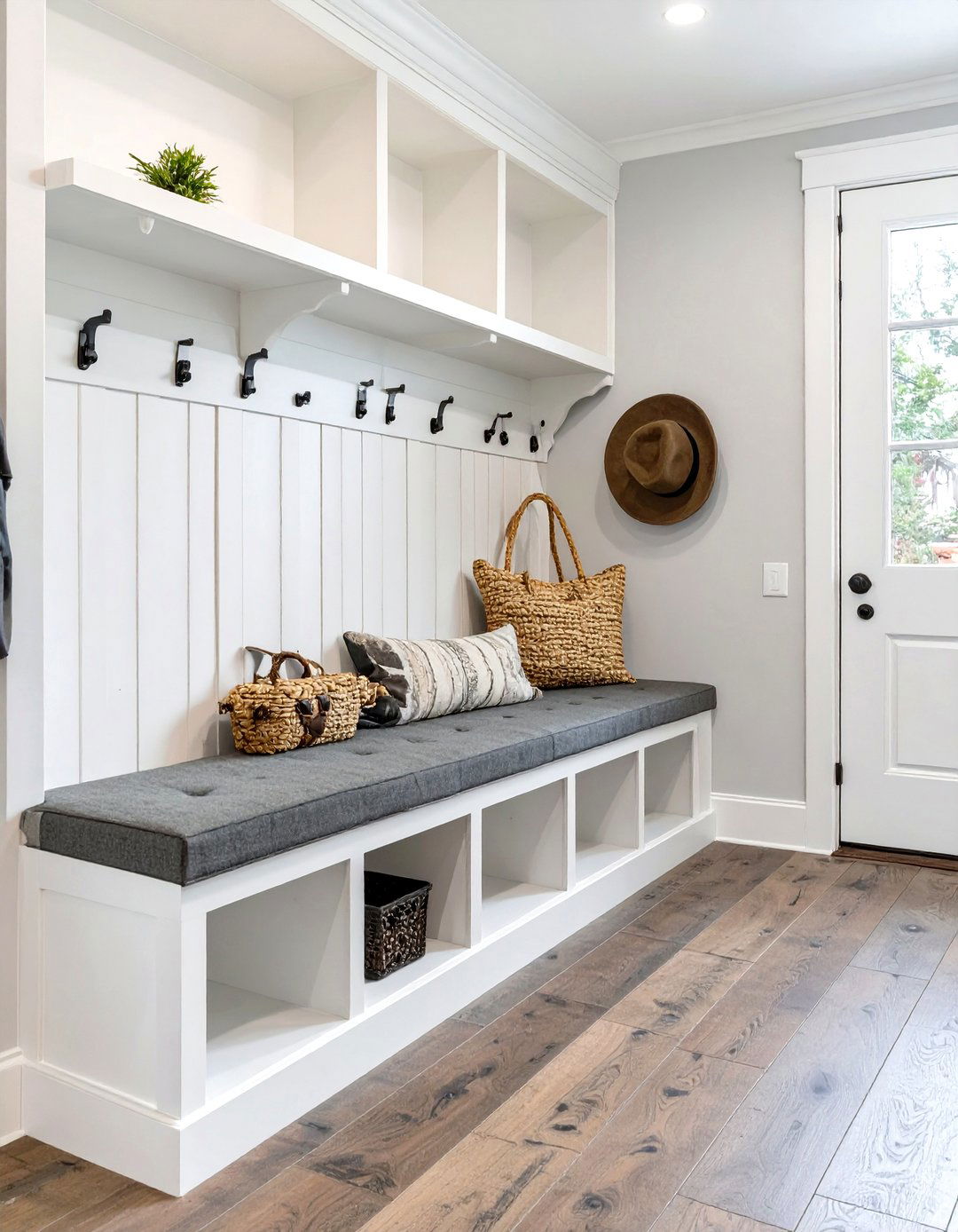 L Shaped Bench for a Large Entryway - 30 mudroom bench ideas