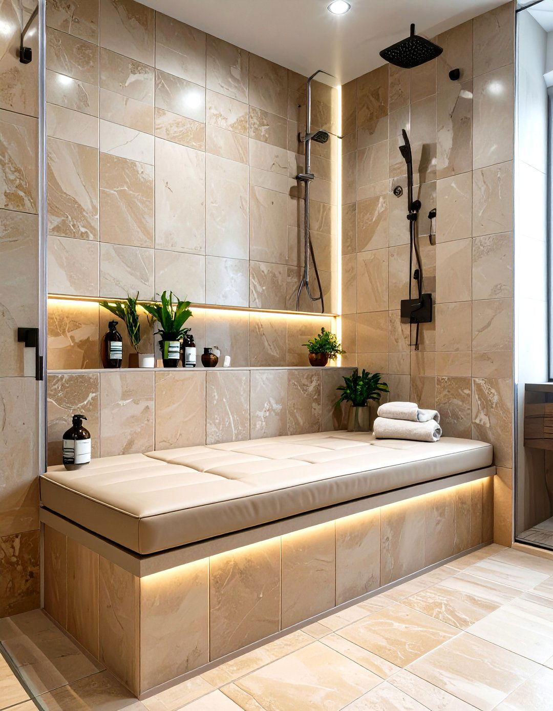 L Shaped Corner Shower Bench - 30 shower bench ideas