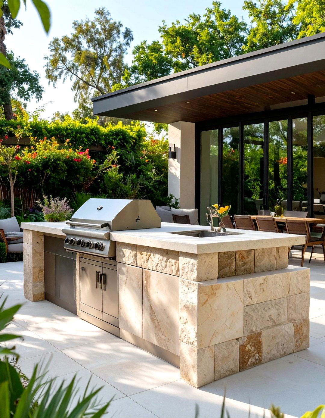 L Shaped Outdoor Grill Island - 30 outdoor grill ideas