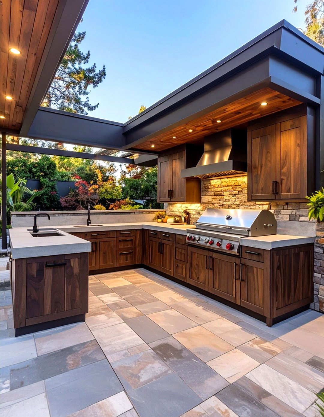 L Shaped Outdoor Kitchen Layout - 30 outdoor kitchens ideas