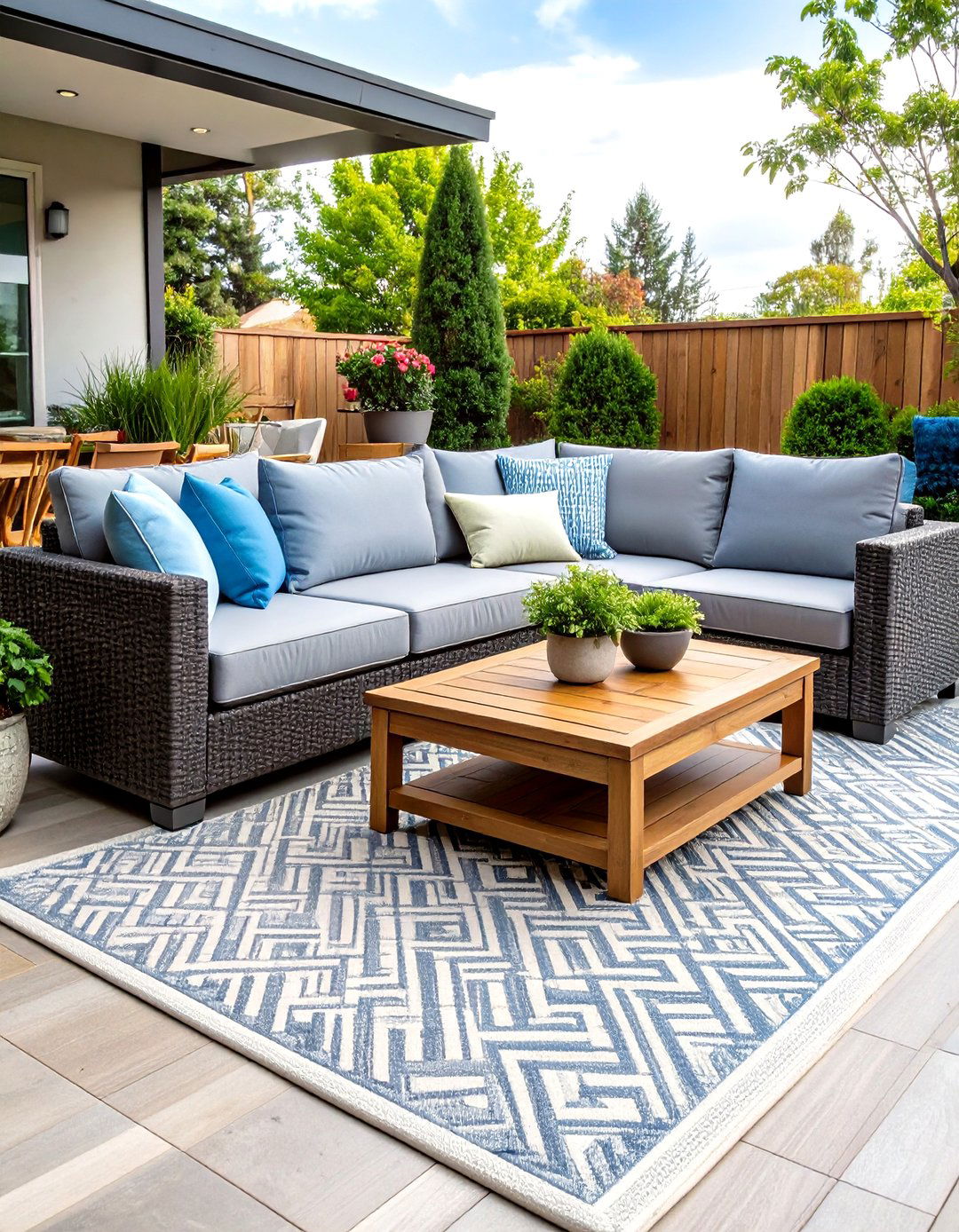L Shaped Sectional Patio Layout - 30 patio furniture layout ideas