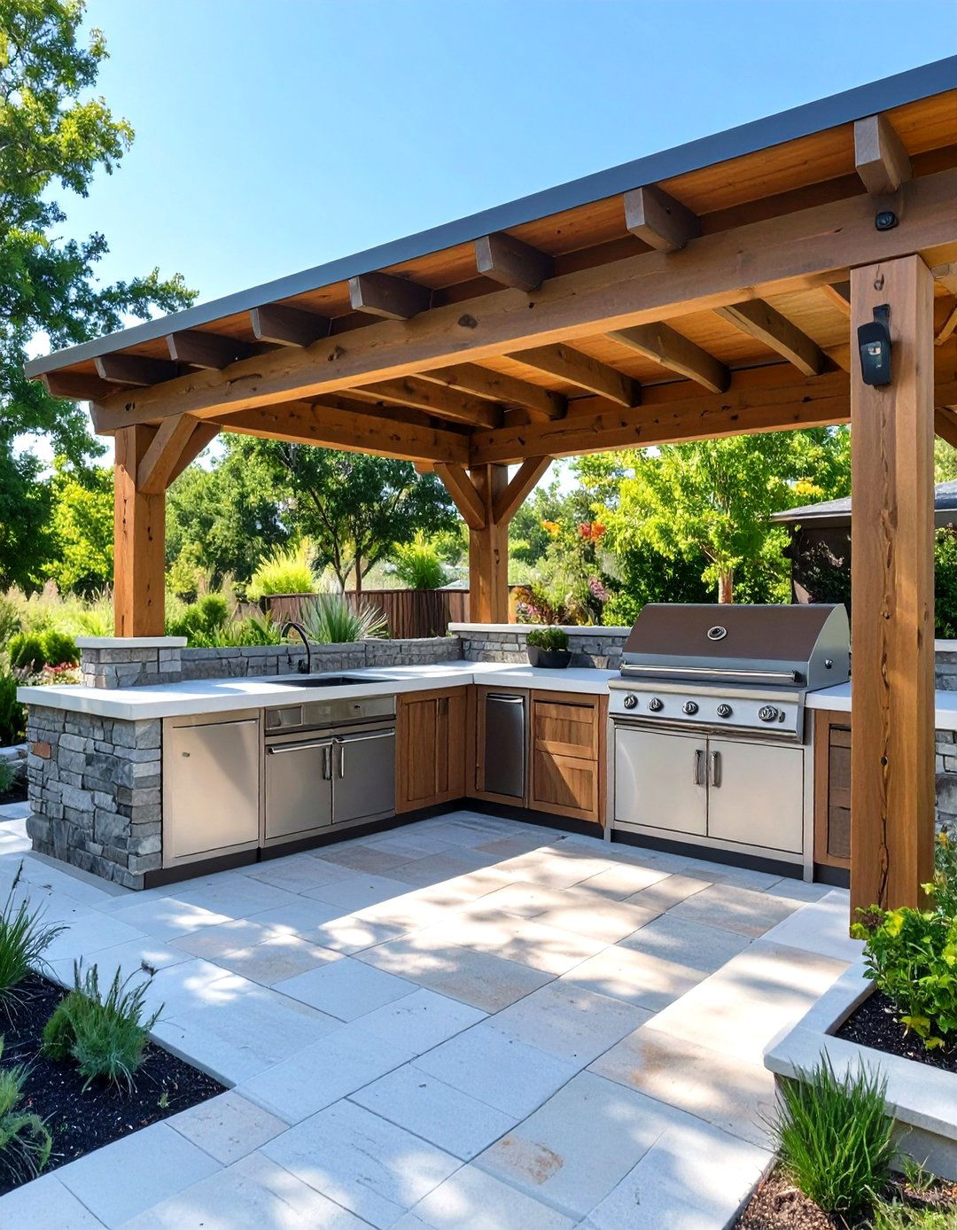 L Shaped Small Covered Outdoor Kitchen - 30 small covered outdoor kitchen ideas