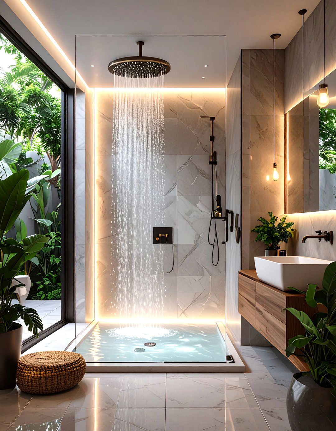 LED Backlit Panel Shower Walls - 30 shower wall ideas