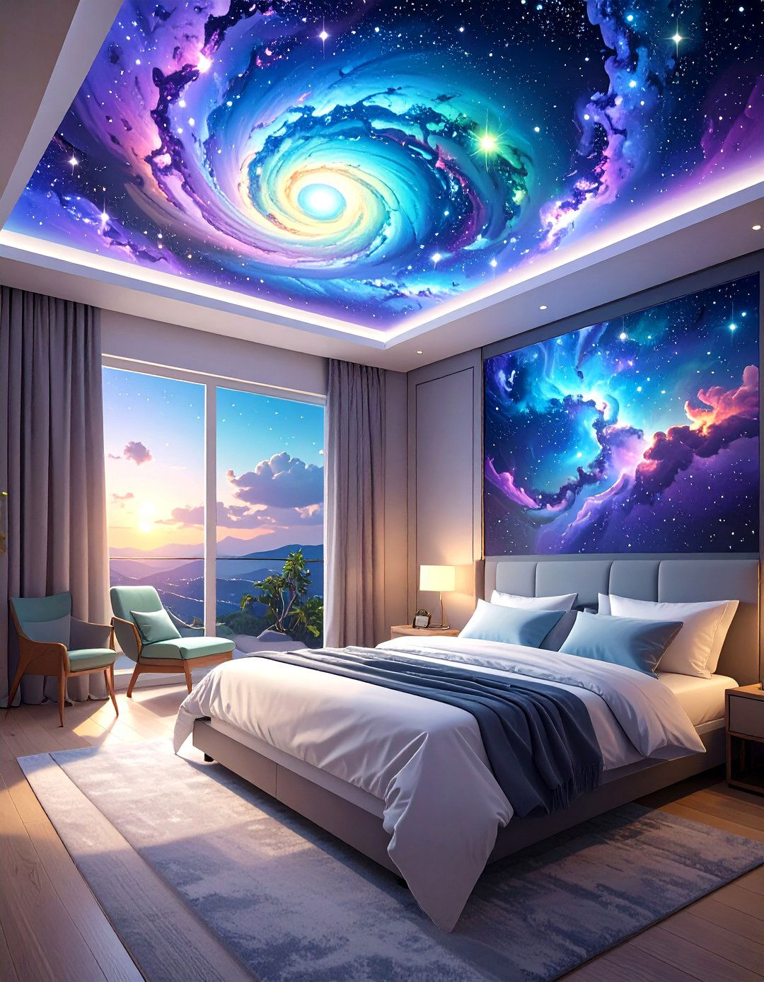 LED Galaxy Projector - 30 teenage girl bedroom ideas with led lights