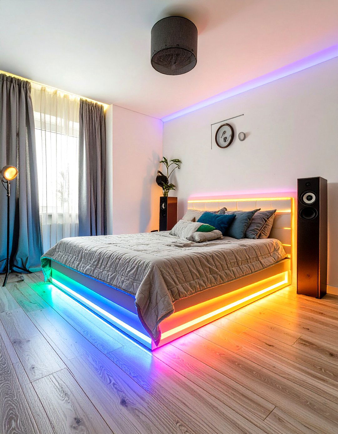 LED Lights Synced to Music - 30 teenage girl bedroom ideas with led lights