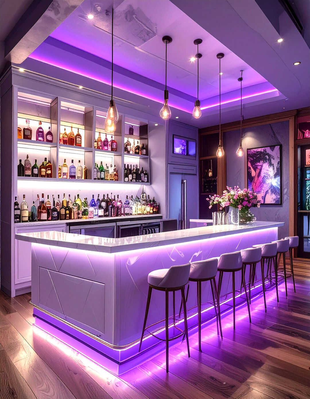 LED Lit Basement Wet Bar - 30 wet bar ideas for basement