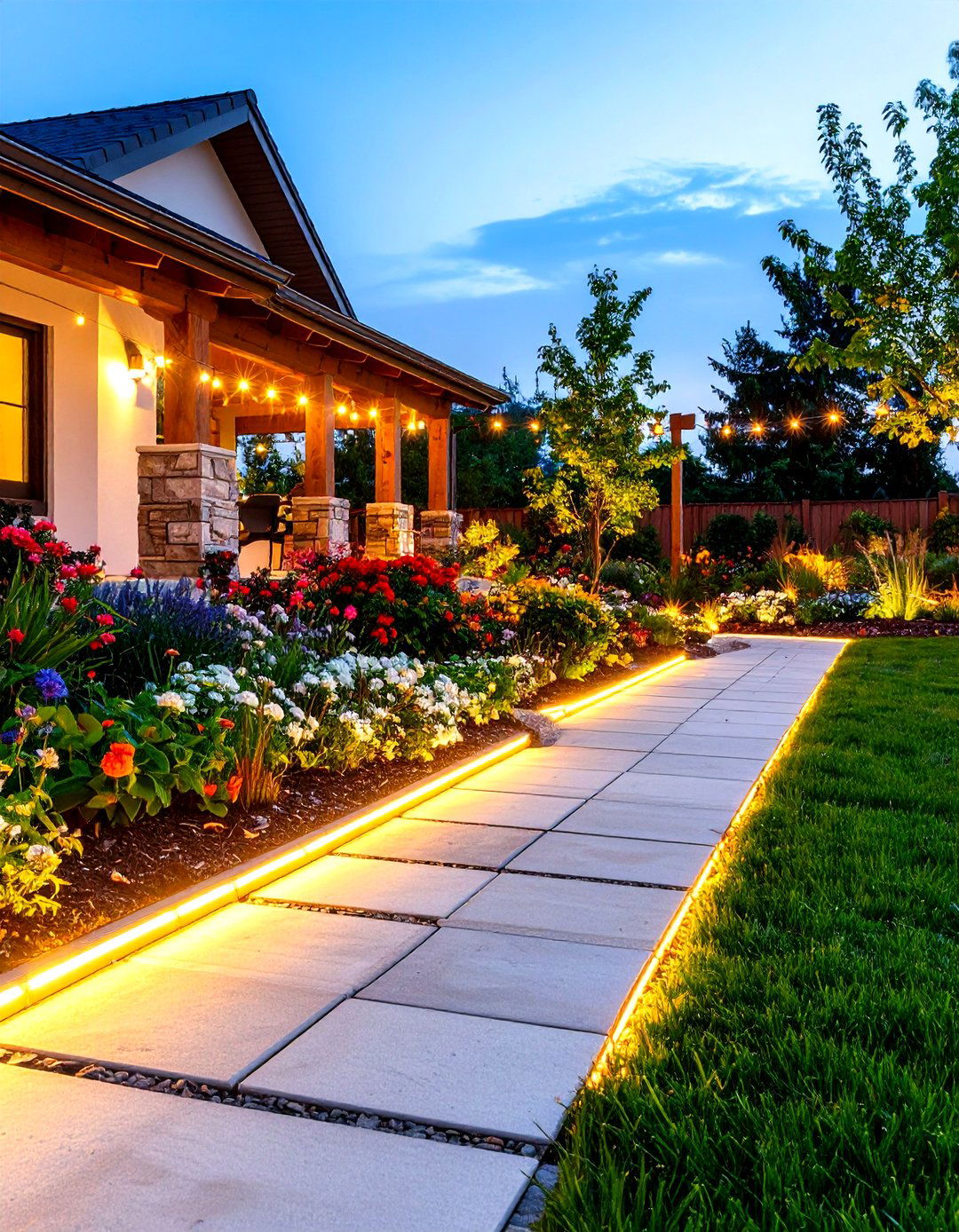 LED Paver Light Patio Edging - 30 patio edging ideas
