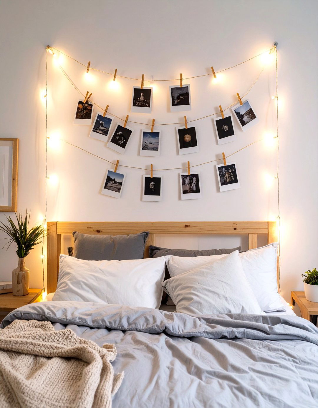 LED Photo Display Wall - 30 teenage girl bedroom ideas with led lights