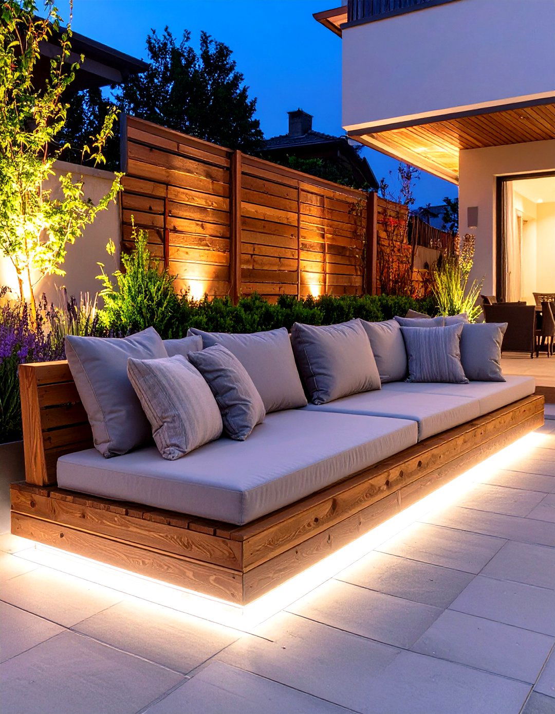 LED Strip Lighting Under Benches - 30 outdoor patio lighting ideas