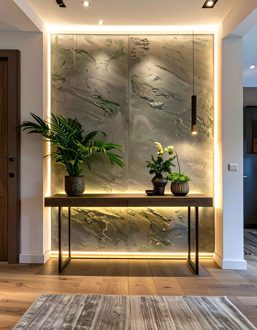 LED Strip Lighting for Architectural Details - 30 small entryway lighting ideas