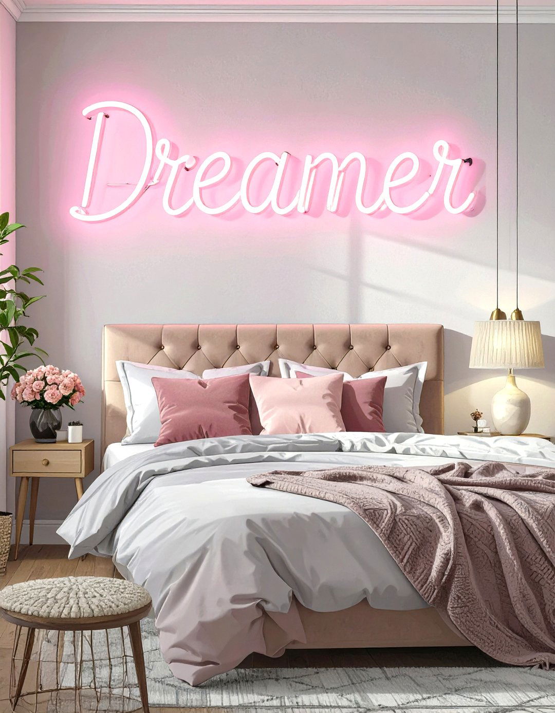 LED Word Art or Neon Signs - 30 teenage girl bedroom ideas with led lights