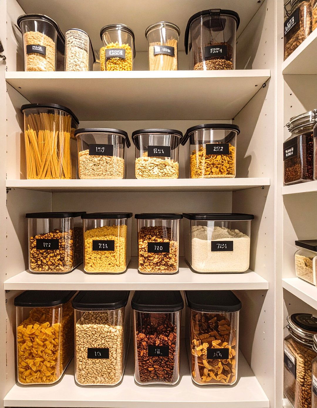 Labeled Clear Containers Small Pantry - 30 small kitchen small pantry ideas