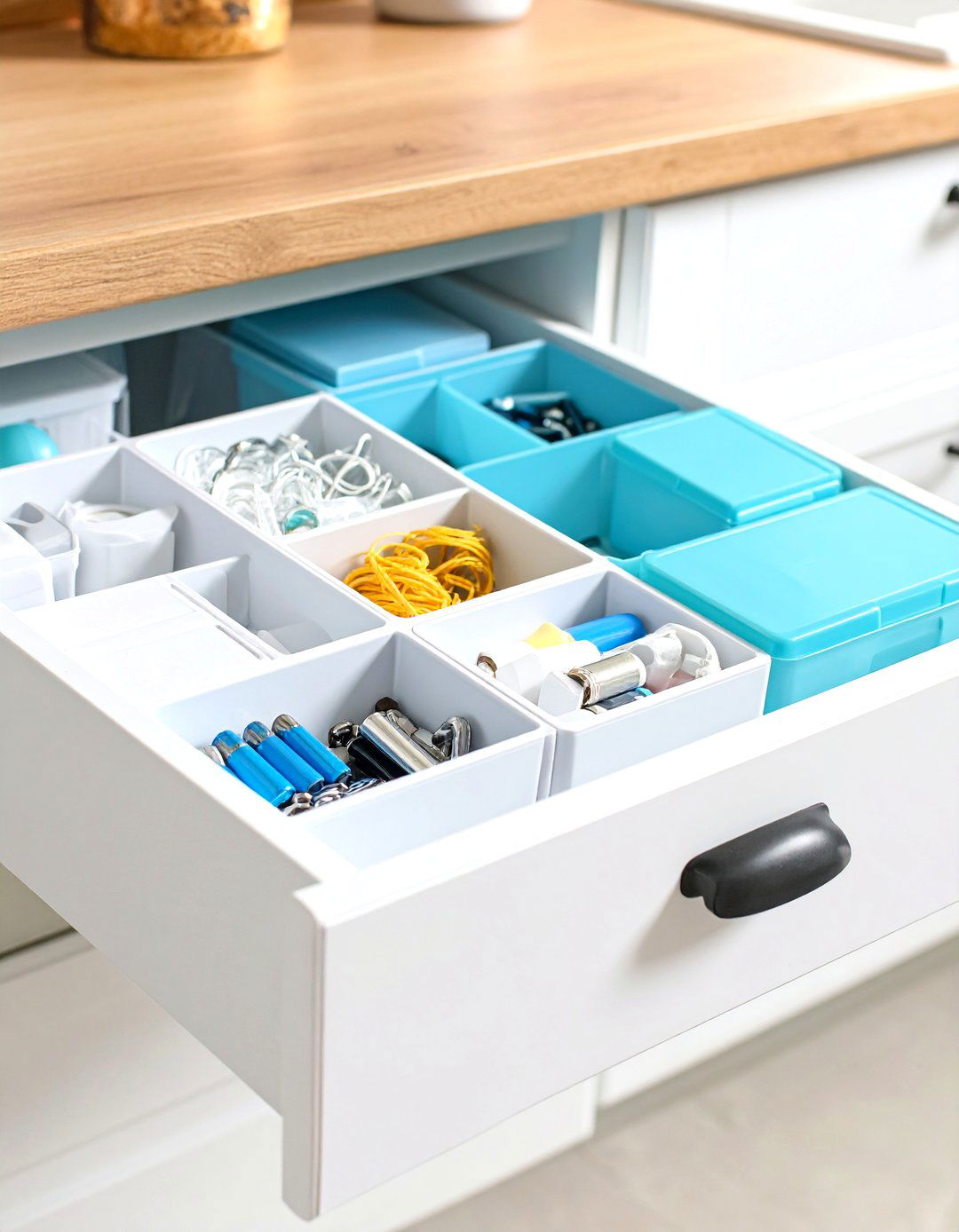 Labeled Container Drawer System - 30 kitchen drawer organizer ideas