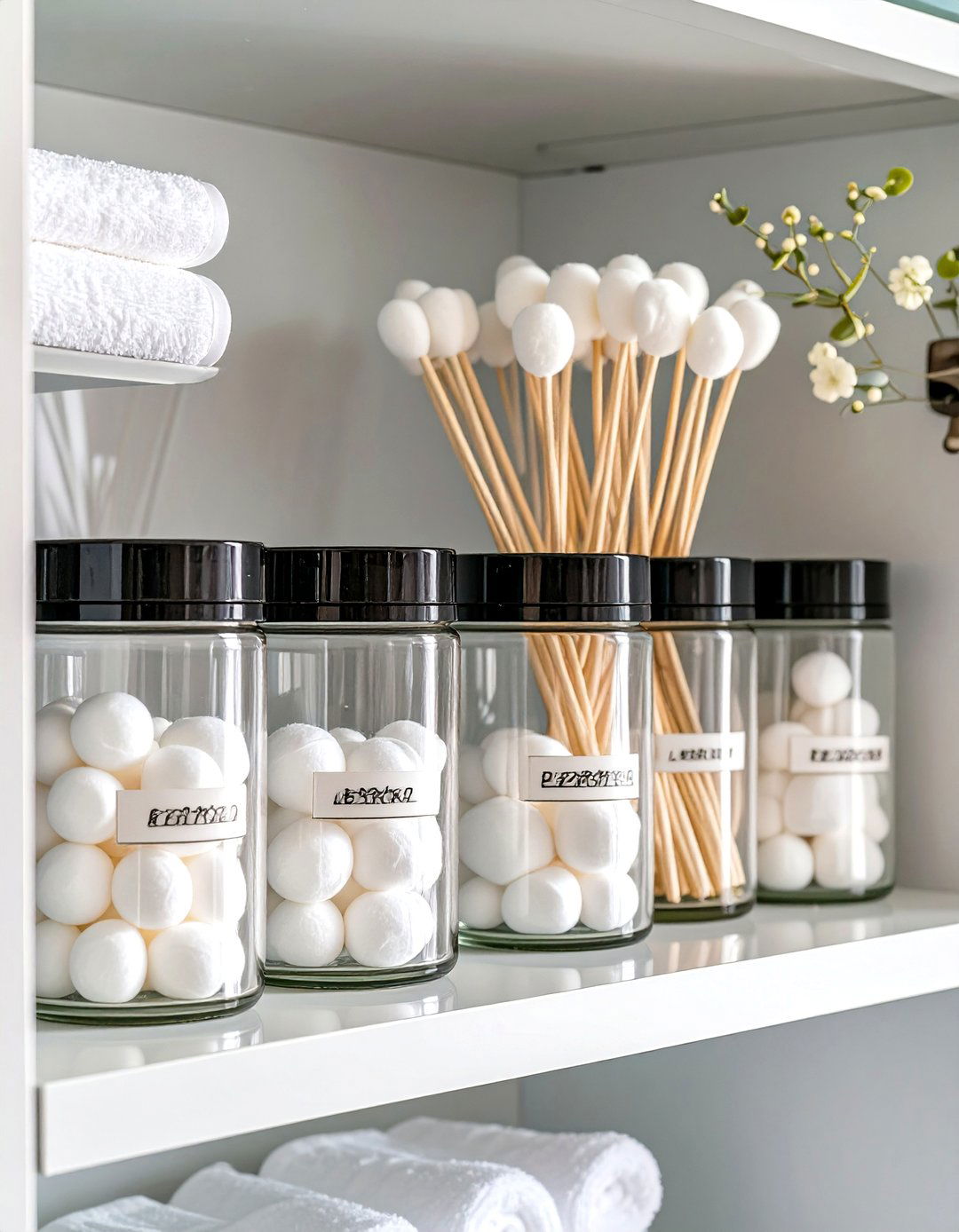 Labeled Jar Under Bathroom Sink Storage System - 30 under bathroom sink storage ideas