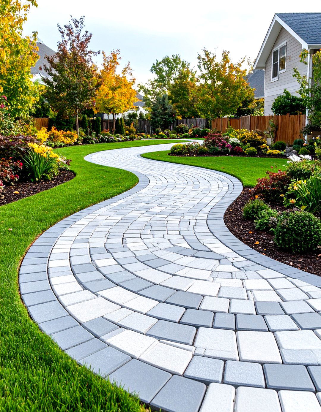 Labyrinth Inspired Walkway - 30 front yard walkway ideas