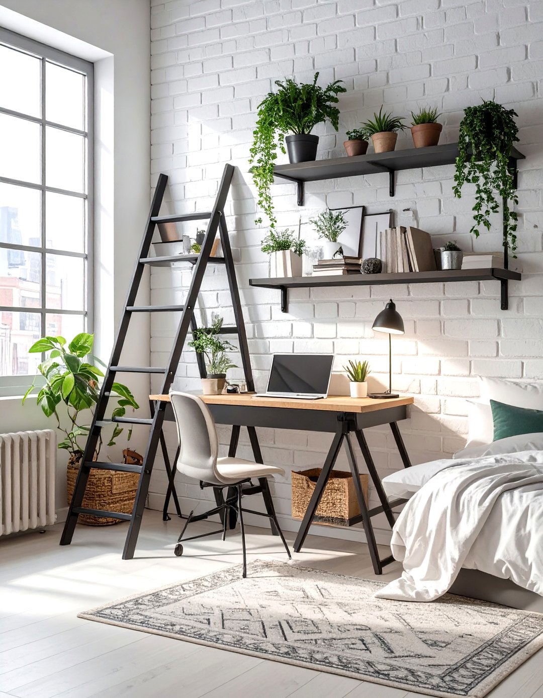 Ladder Desks for Vertical Workspaces - 30 small bedroom furniture ideas