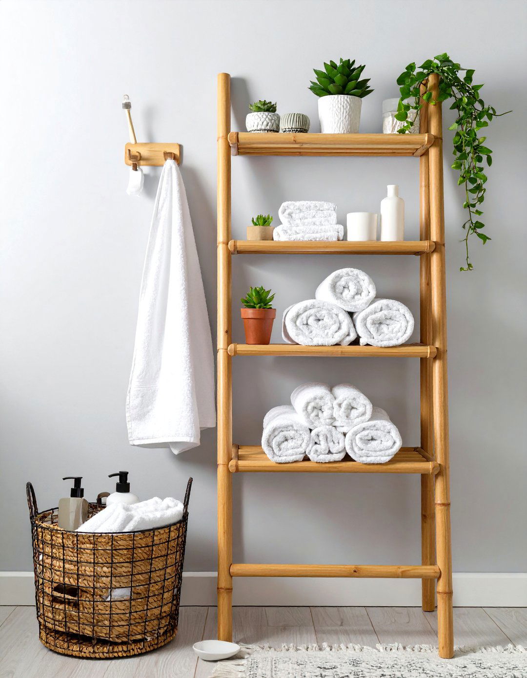 Ladder Shelving Bathroom Cabinet - 30 bathroom storage cabinet ideas
