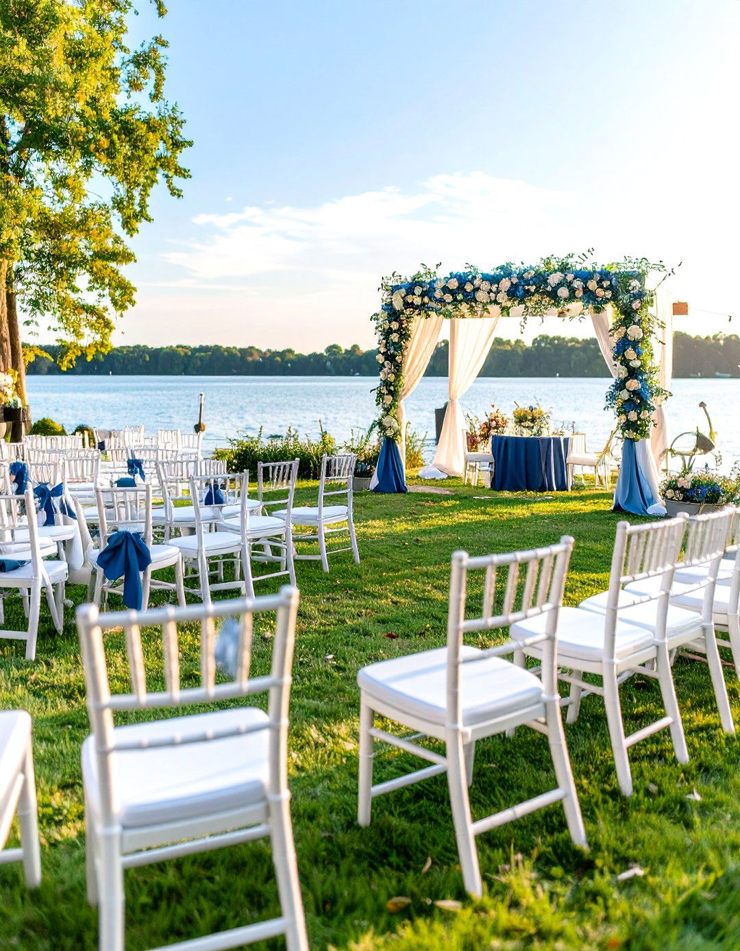 Lakeside Nautical Theme - 30 backyard engagement party ideas