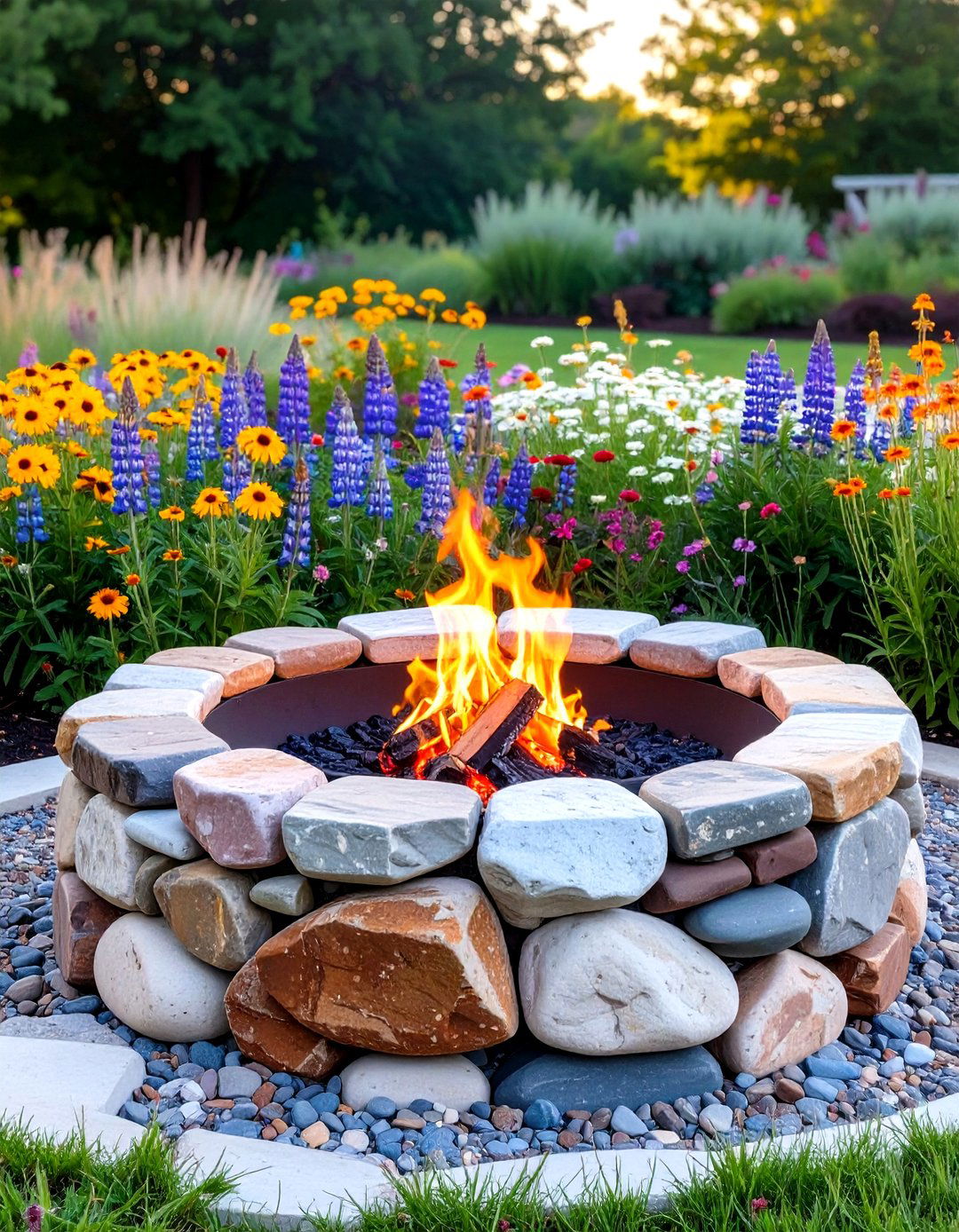 Landscaping Rock Fire Pit - 30 simple backyard fire pit ideas
