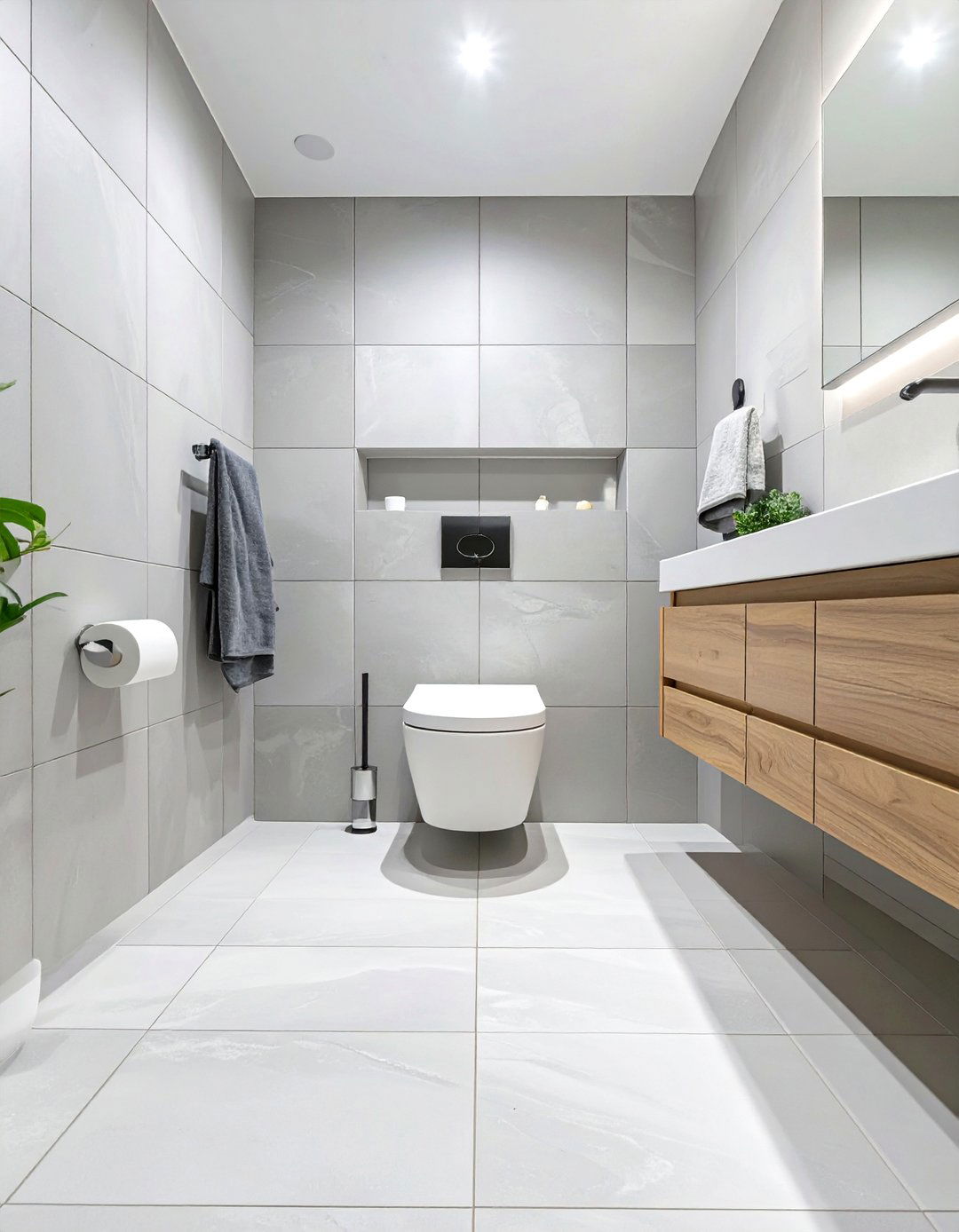 Large Format Porcelain Bathroom Flooring - 30 bathroom flooring ideas