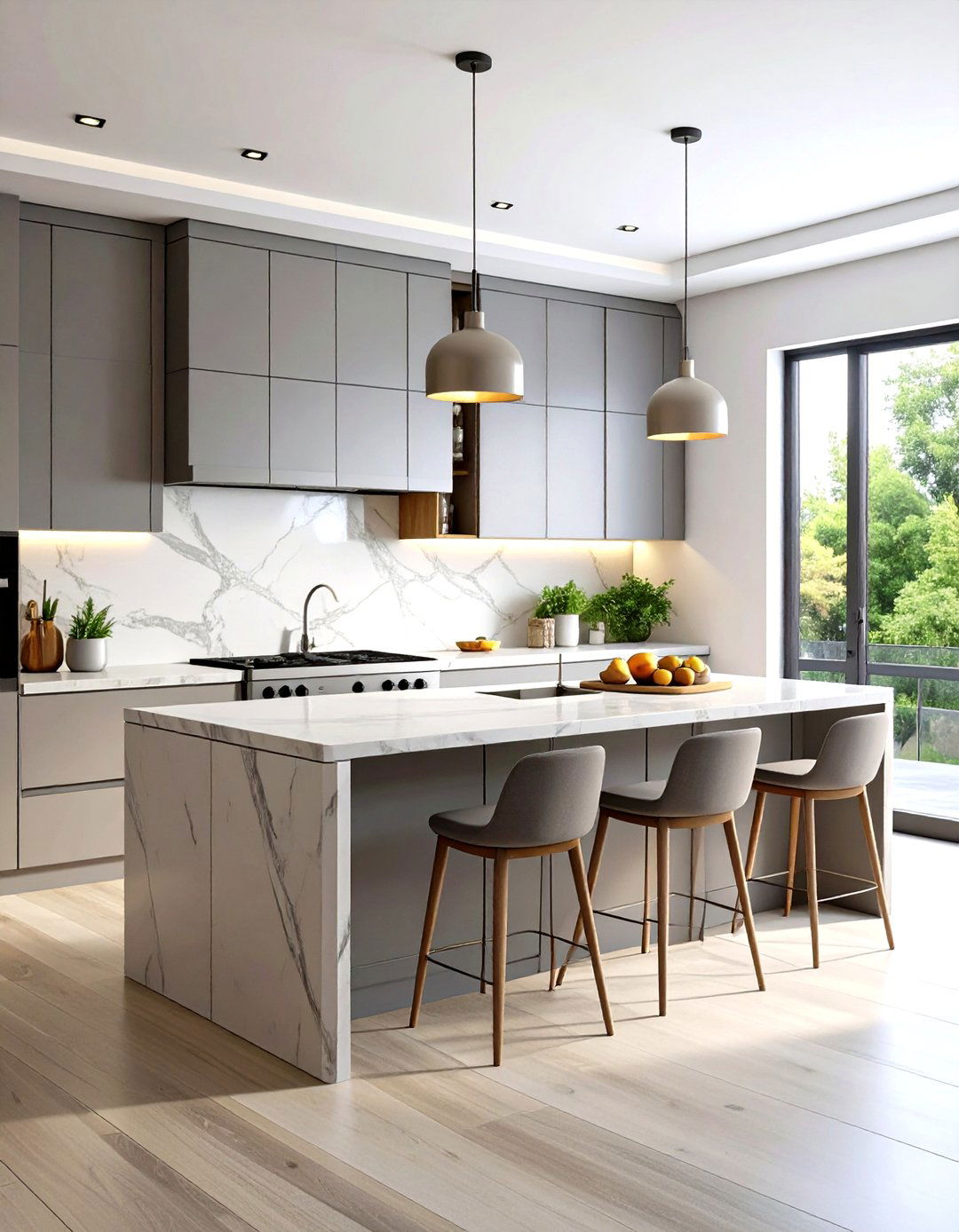 Large Format Porcelain Slab Kitchen Wall - 30 kitchen wall ideas