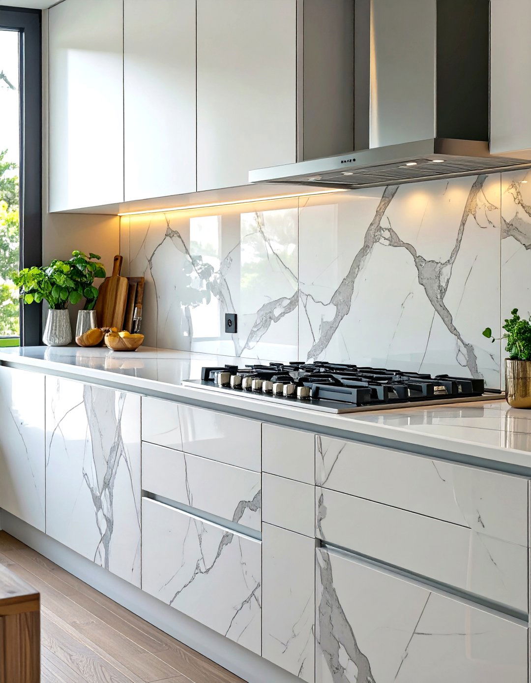 Large Format Porcelain Tile Backsplash - 30 unique kitchen backsplash ideas