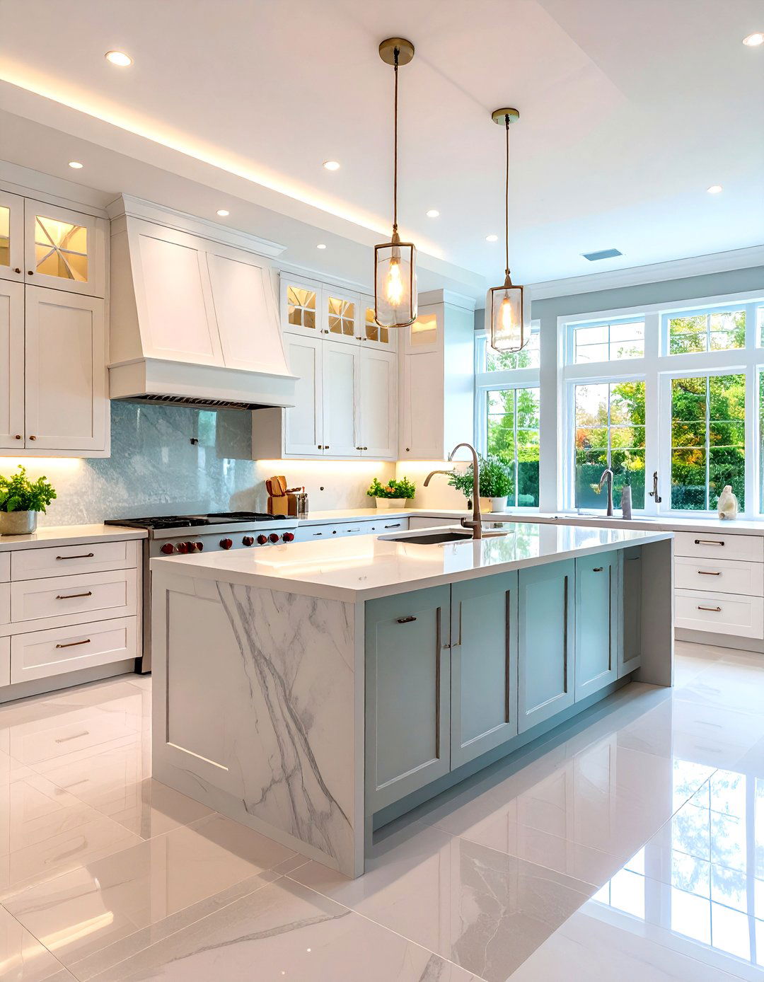 Large Format Porcelain Tile Kitchen Floor - 30 kitchen floors ideas