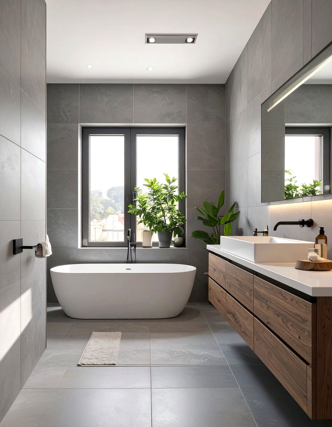 Large Format Porcelain Tiled Bathroom Walls - 30 tiled bathroom ideas