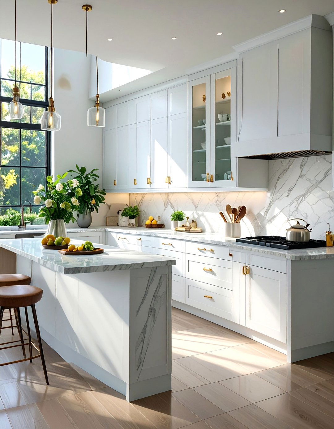 Large Format Tile Backsplash - 30 backsplash ideas for white cabinets and granite countertops