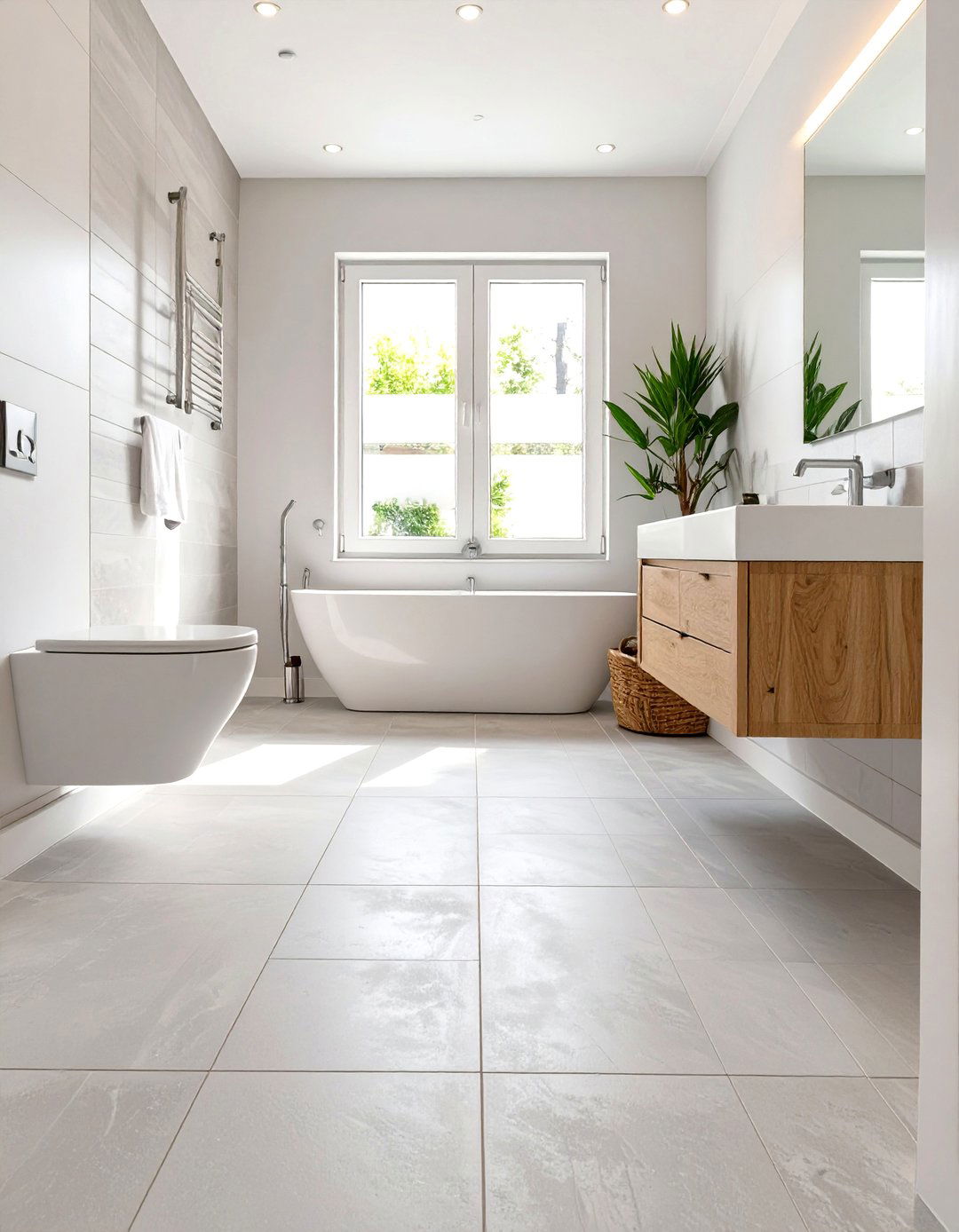 Large Format Tile Flooring for Small Bathrooms - 30 small bathroom bathroom flooring ideas