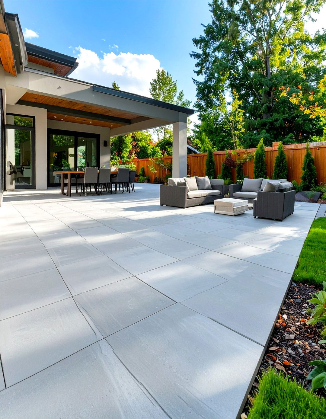 Large Format Tile Stamped Concrete Patio - 30 stamped concrete patio ideas