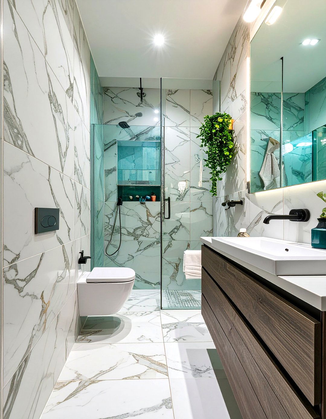 Large Format Wall Tiles - 30 tiny bathroom ideas