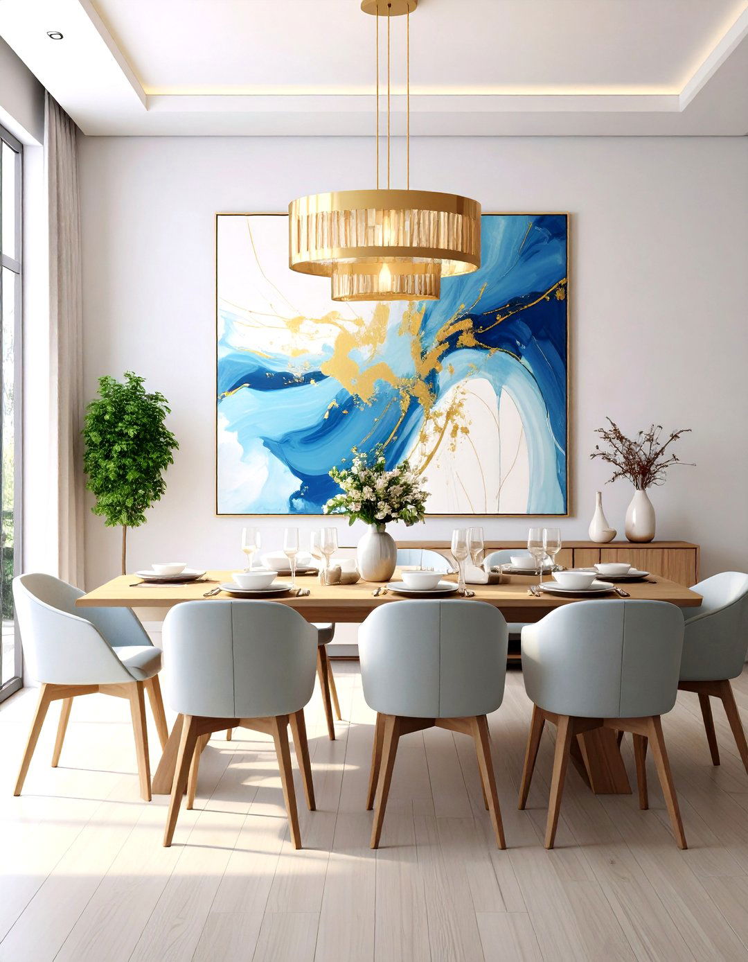 Large Scale Abstract Dining Room Painting - 30 dining room wall art ideas