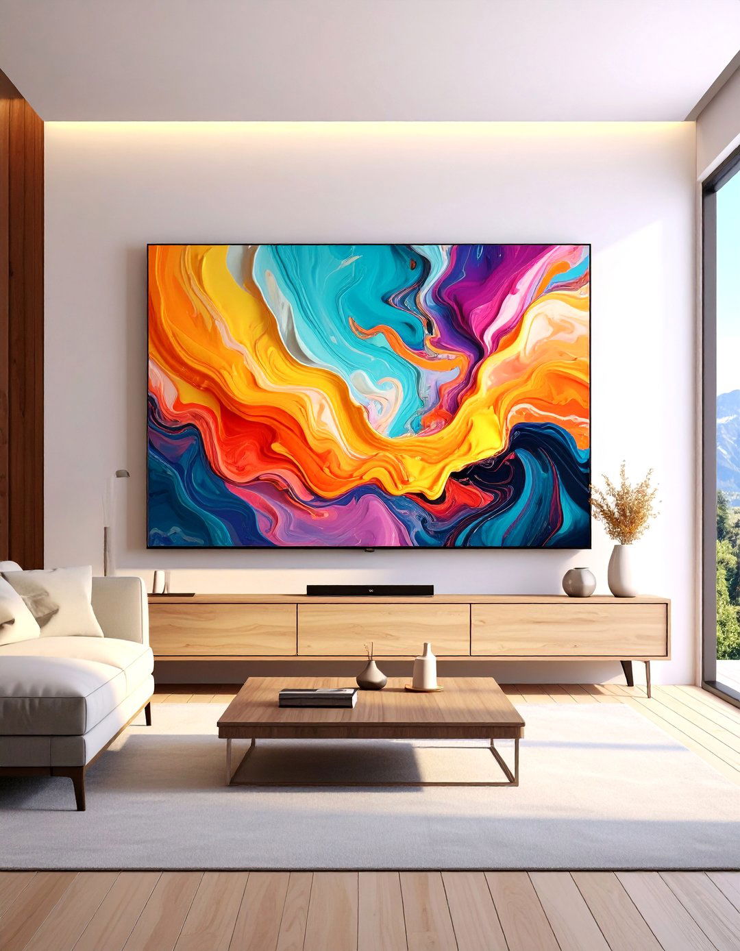 Large Scale Art Feature - 30 accent wall behind tv ideas