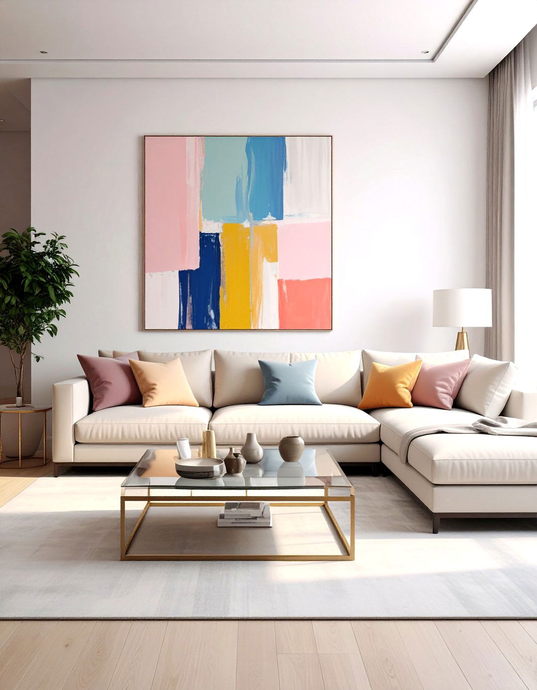 Large Scale Art Living Room Display - 30 living room feature wall ideas