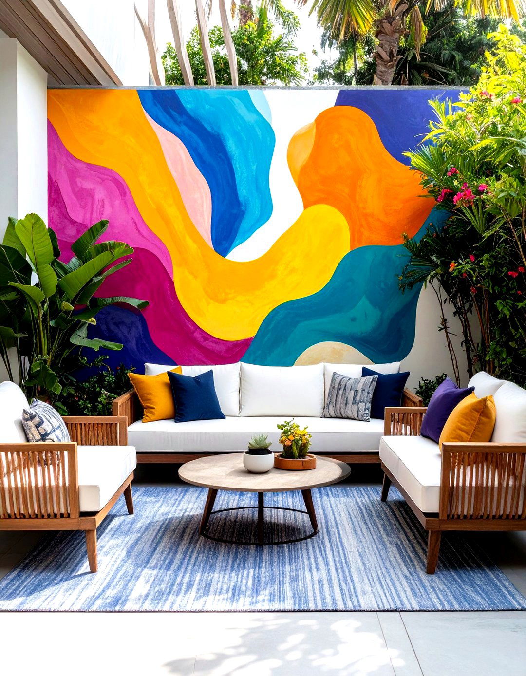 Large Scale Art or Mural Patio Privacy Wall - 30 patio privacy wall ideas