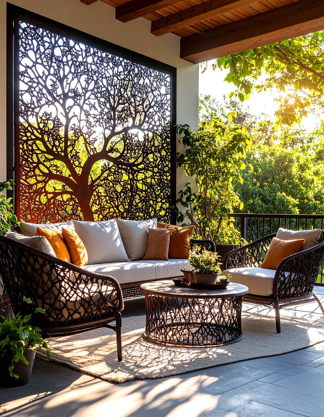 Laser Cut Metal Art Screens - 30 porch privacy ideas
