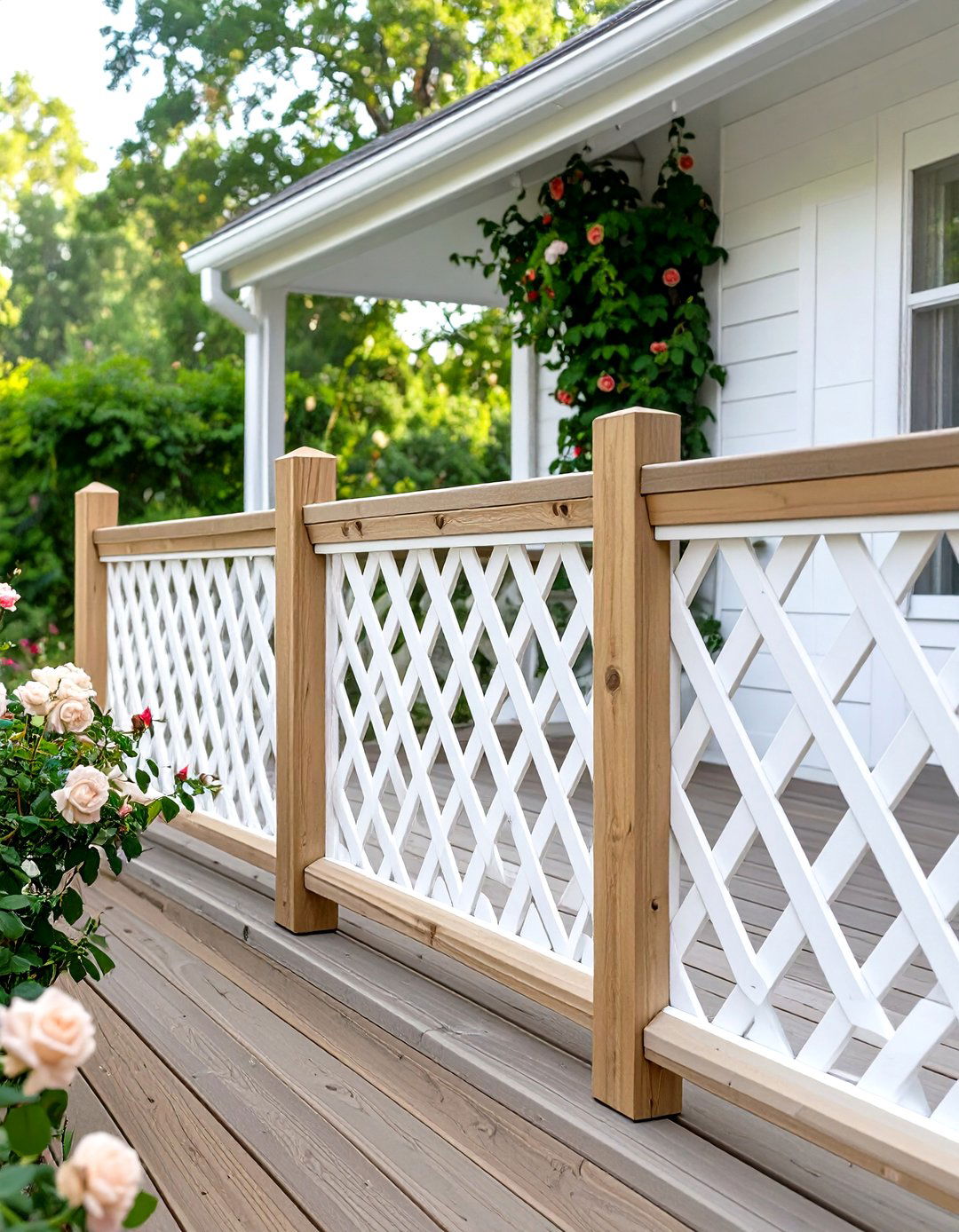 Lattice Panel Wood Deck Railing - 30 wood deck deck railing ideas