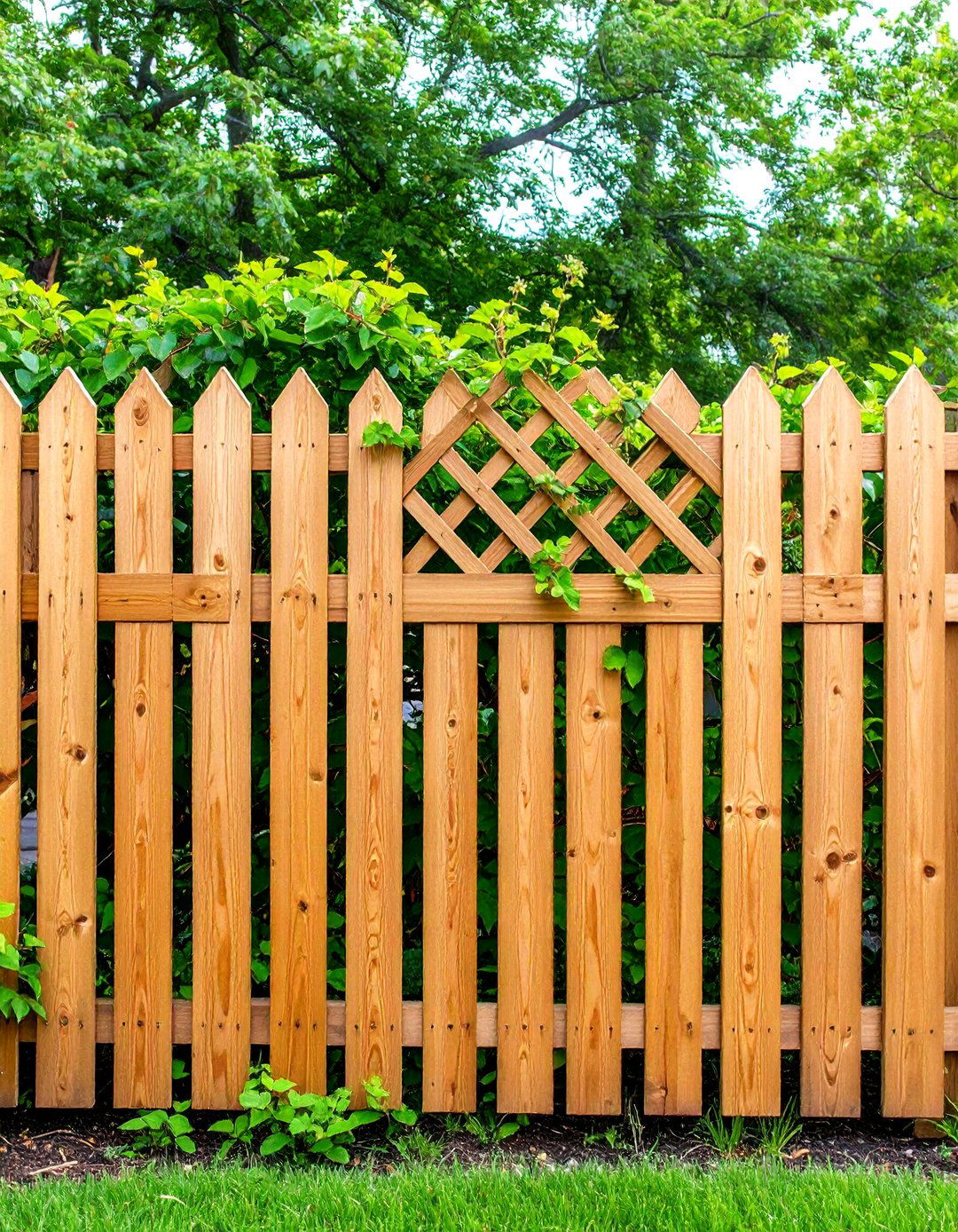 Lattice Top Wood Fence - 30 fence ideas for front yard