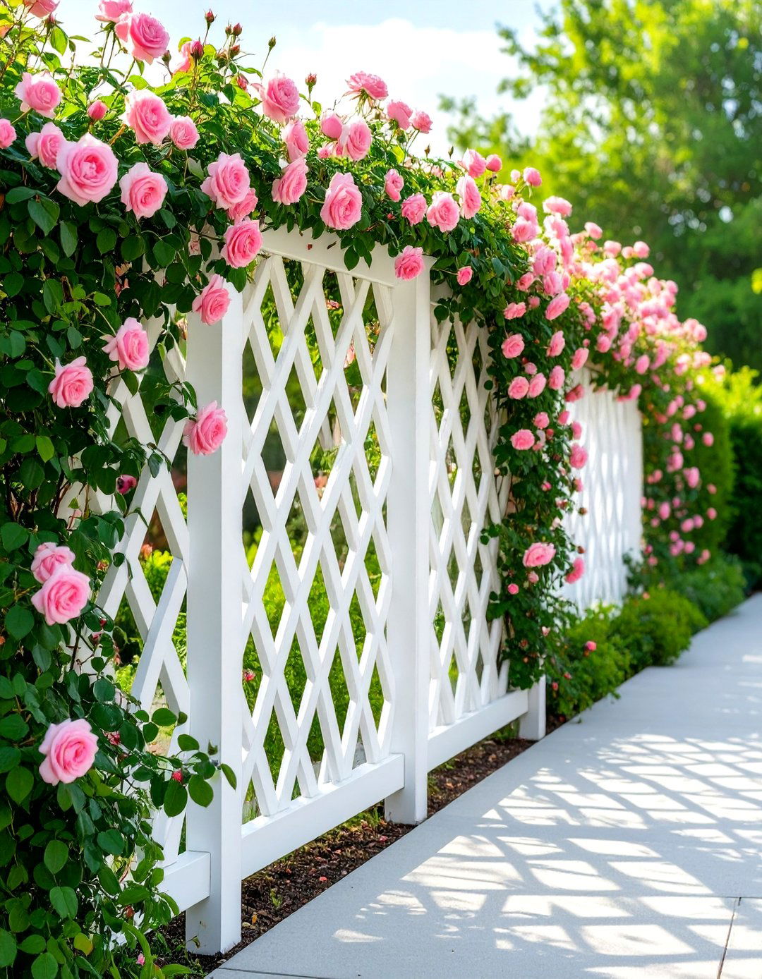 Latticework Panel Fence - 30 cheap front yard fence ideas