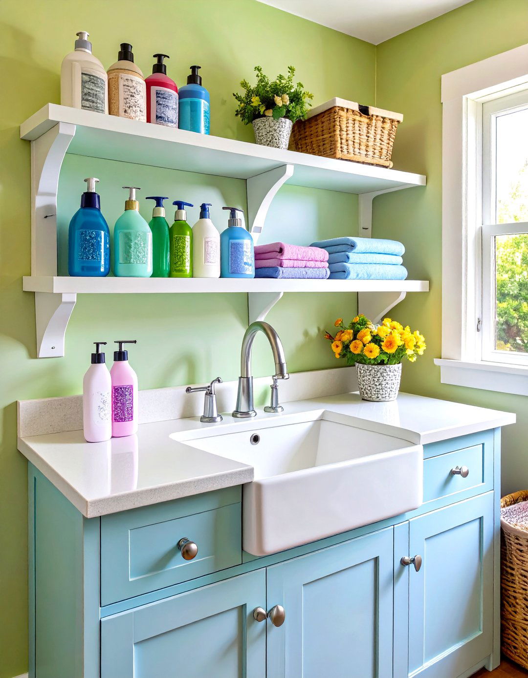 Laundry Room Shelves Above a Utility Sink - 30 laundry room shelves ideas