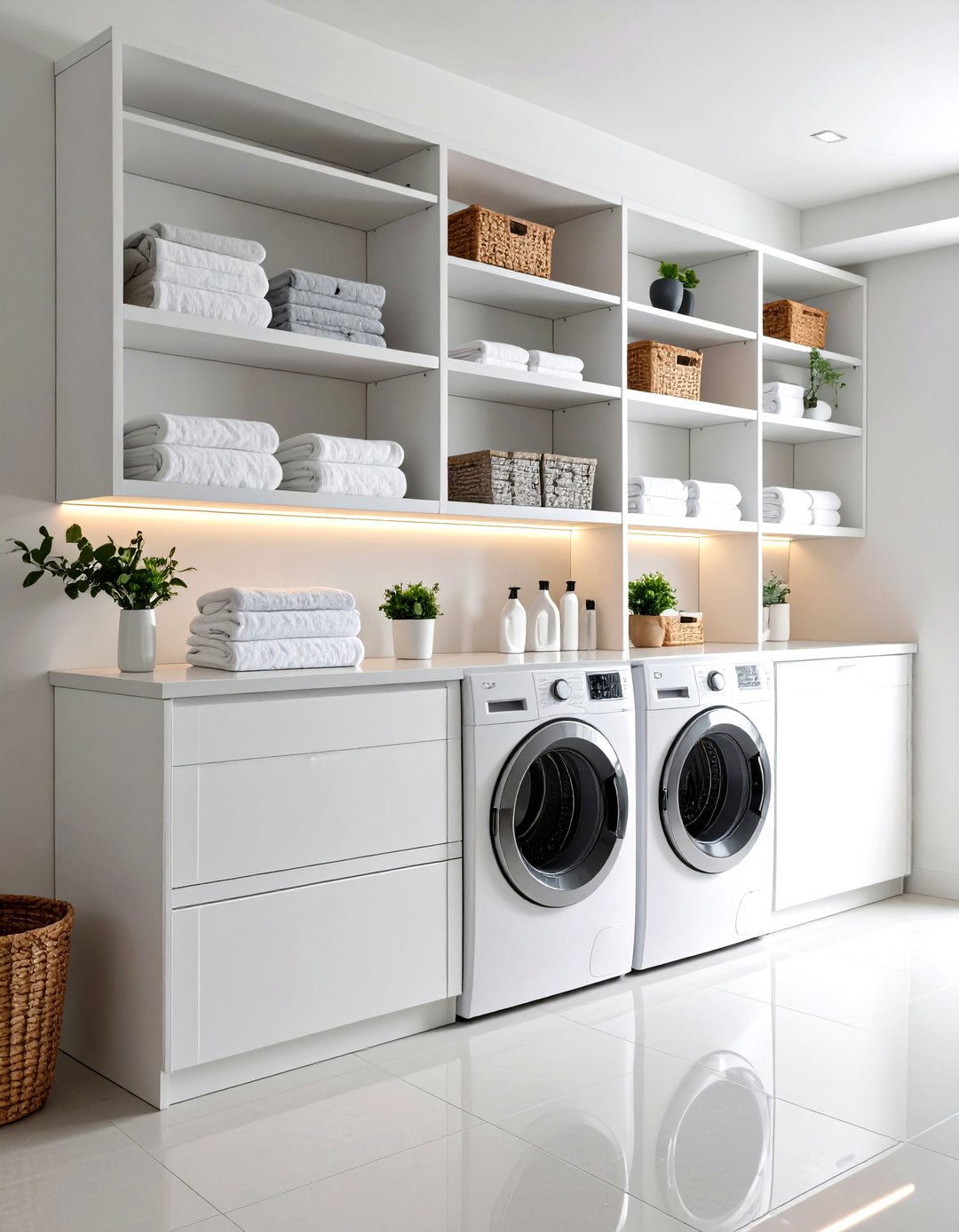 Laundry Room Shelves with Integrated Lighting - 30 laundry room shelves ideas